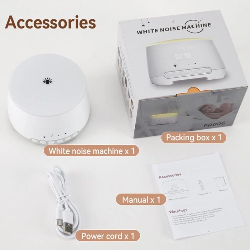 (image for) White Noise Sleep Aid Machine with Bluetooth Speaker App Mobile Phone Control Time,Display Timer,Off Alarm Clock Wake-Up